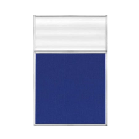 Versare Hush Panel Configurable Cubicle Partition 4' x 6' W/ Window Royal Blue Fabric Clear Fluted Window 1850605-1